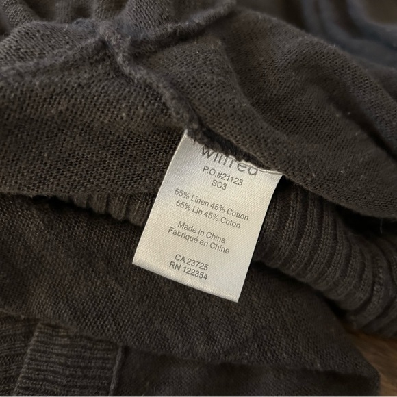 Wilfred Brown linen blend Cardigan Sweater with Waterfall Front *flaw M - Picture 8 of 15